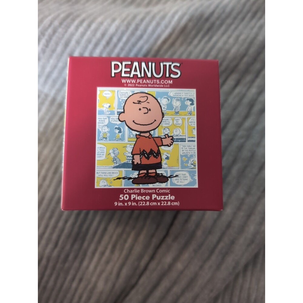 Peanuts Jigsaw Puzzle 50 Pieces, Charlie Brown Comic, 9"X 9"